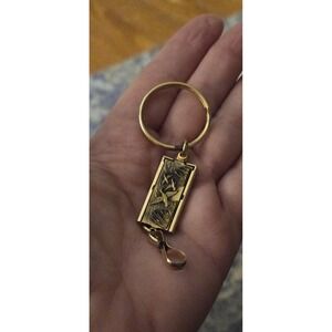 Anson Key Chain Ducks Cattails Vintage Gold Tone Signed Removable Collectible